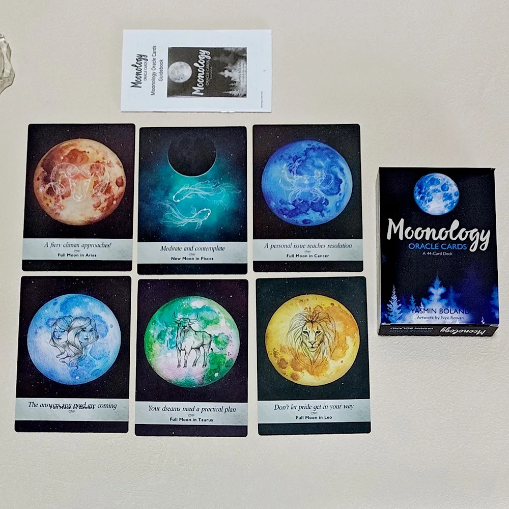 12*8.5cm Moonology Oracle Cards 44 Card Deck with Guidebook, Moon Phase & Astrology Cards for Daily Guidance