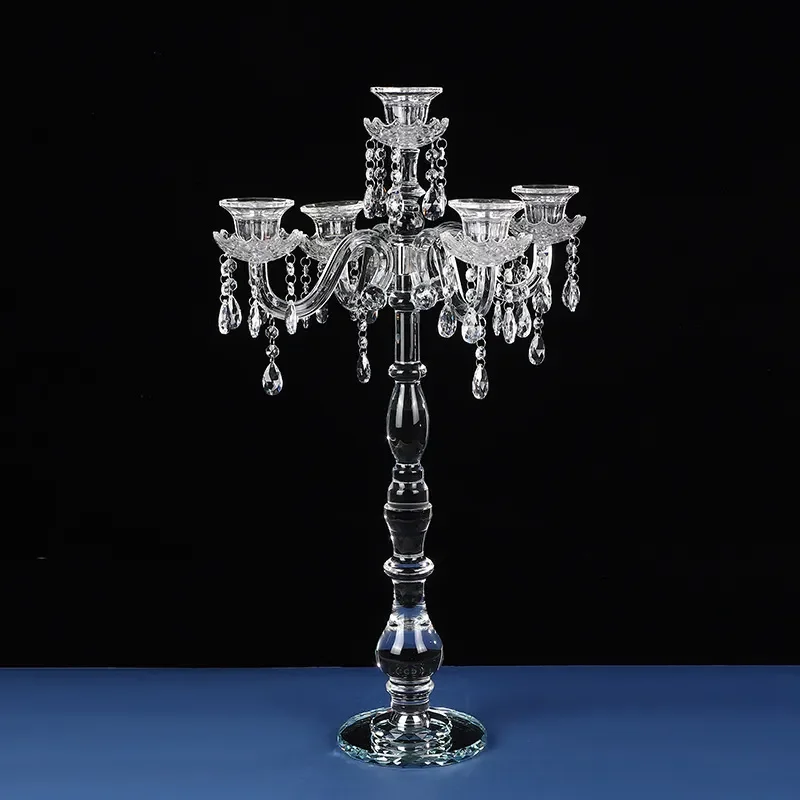European Style Crystal Candle Holder Five Head Creative Romantic Home Decor Living Room Ornament Wedding Party Atmosphere