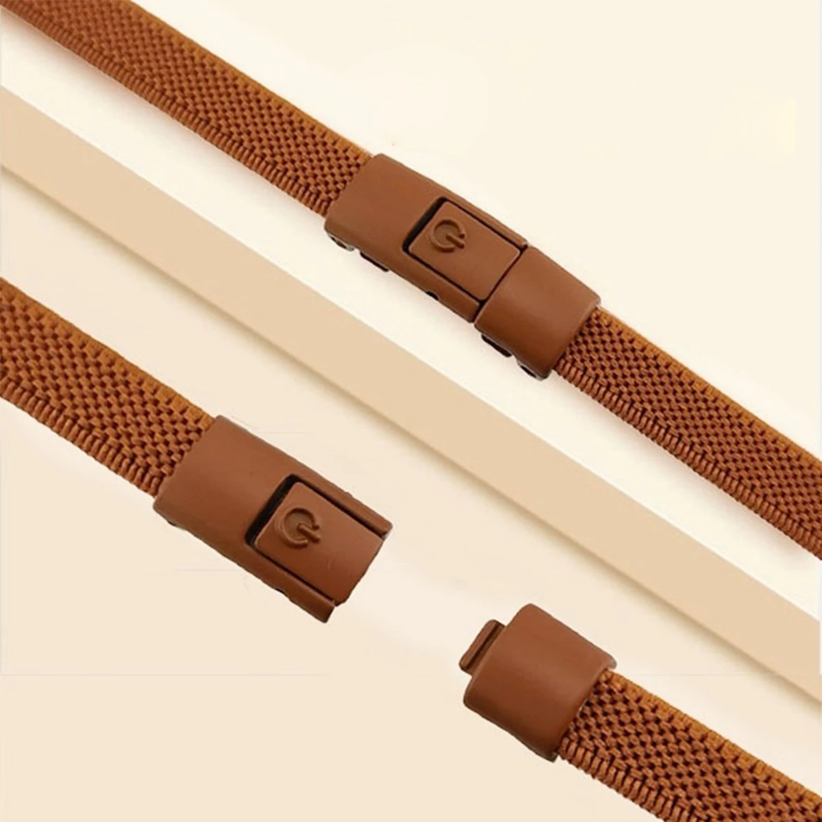 1PC Elastic Shoelace With The Same Color Press Fixed Shoe Buckle Suitable For Men's And Women's Sports Shoe Lace Set