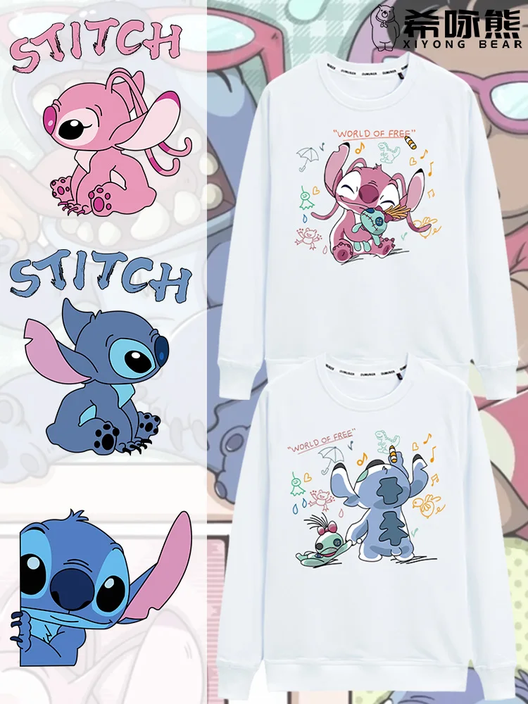 

Новинка 2025, повседневная модная спортивная толстовка с капюшоном в стиле ретро Disney Stitch, осень/зима, унисекс в кампусном стиле для мальчиков и девочек