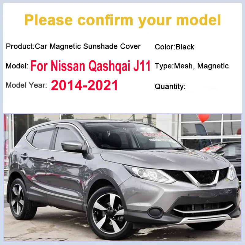 

Солнцезащитные шторки на окна автомобиля для Nissan Qashqai J11 2016-2017, аксессуары для Rogue Sport MK2 2014-2021, магнитные солнцезащитные шторки для окон, защита от солнца и обеспечение приватности