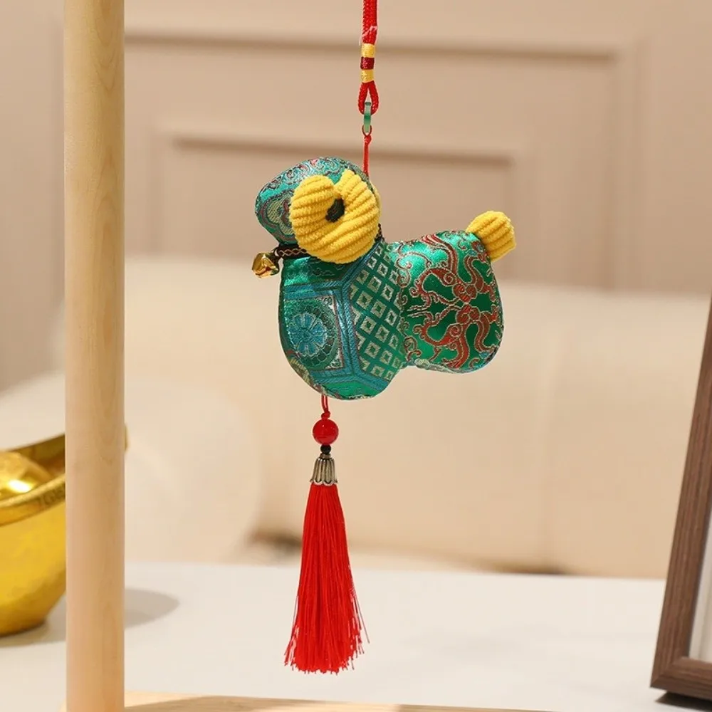 Chinese Zodiac Goat Hanging Ornament Traditional Kawaii Stuffed Lamb Pendant Mascot With Tassel Sheep Keychain