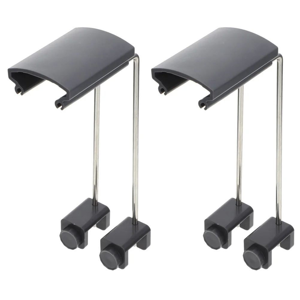 2 Pcs Aquatic Lamp Bracket Fish Tank LED Light Holder Adjustable Black Plastic Stand