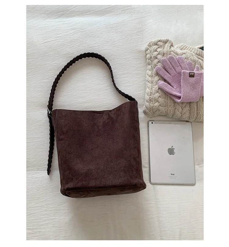 Matte Leather Bucket Bag for Women Handbag Shoulder Crossbody Bag Luxury Designer Ladies Composite Bag Female Big Totes Bolsa