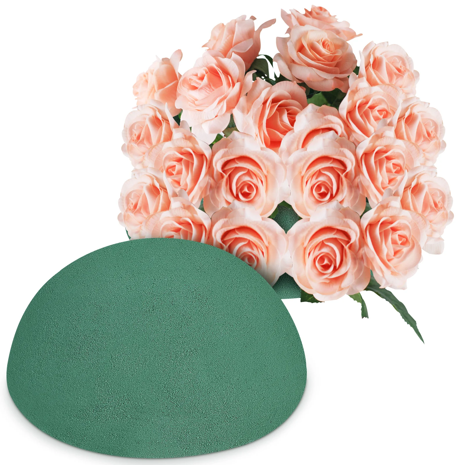 

2 Pcs Simulated Flowers Foam Balls Floral Dry Half Dried Absorption Holder Resin