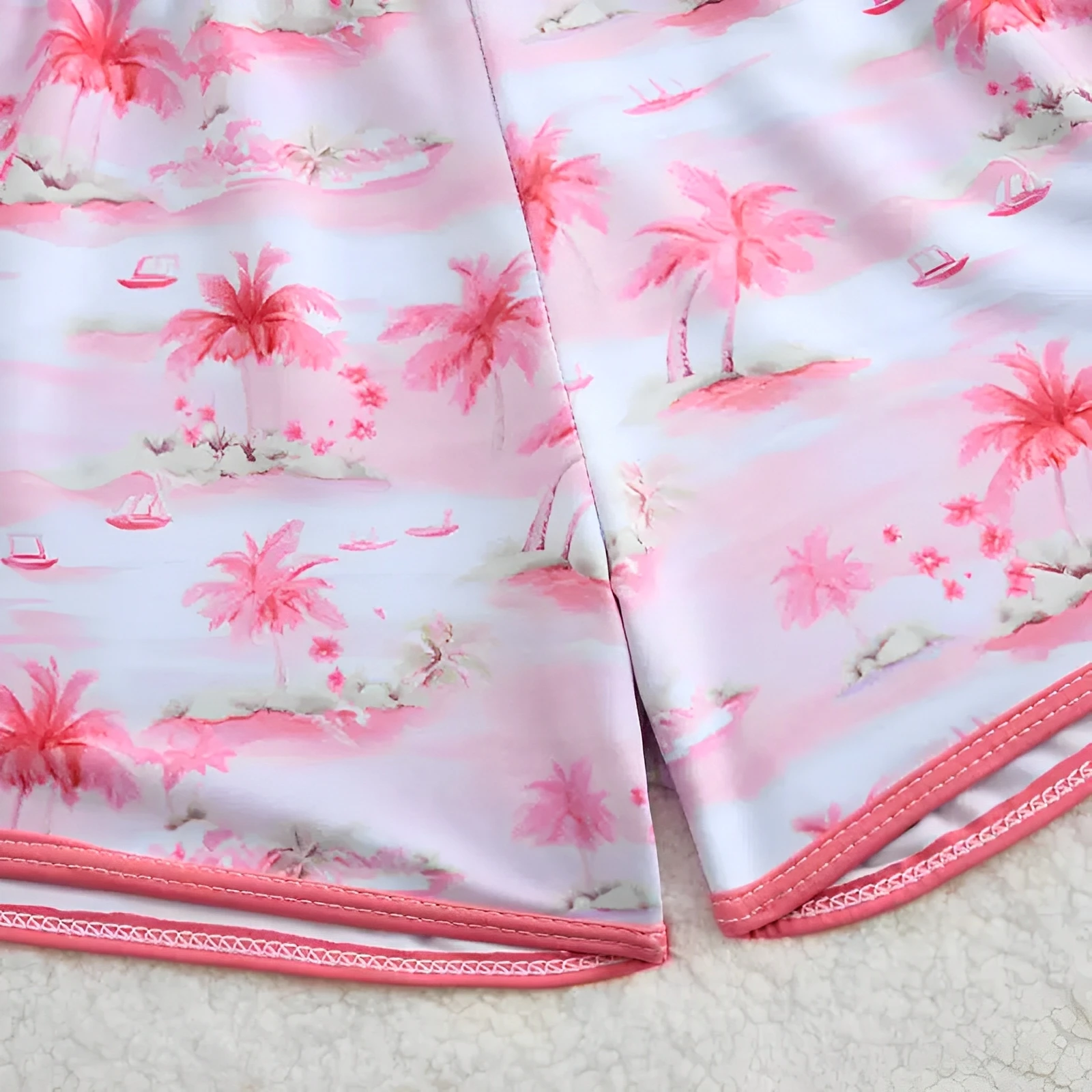 3 Pieces Printed Bikini 2026 Girls Swimsuit High Waist Kids Swimwear & Beach Top Pink Children Swimming Bathing Swim Suit view 6