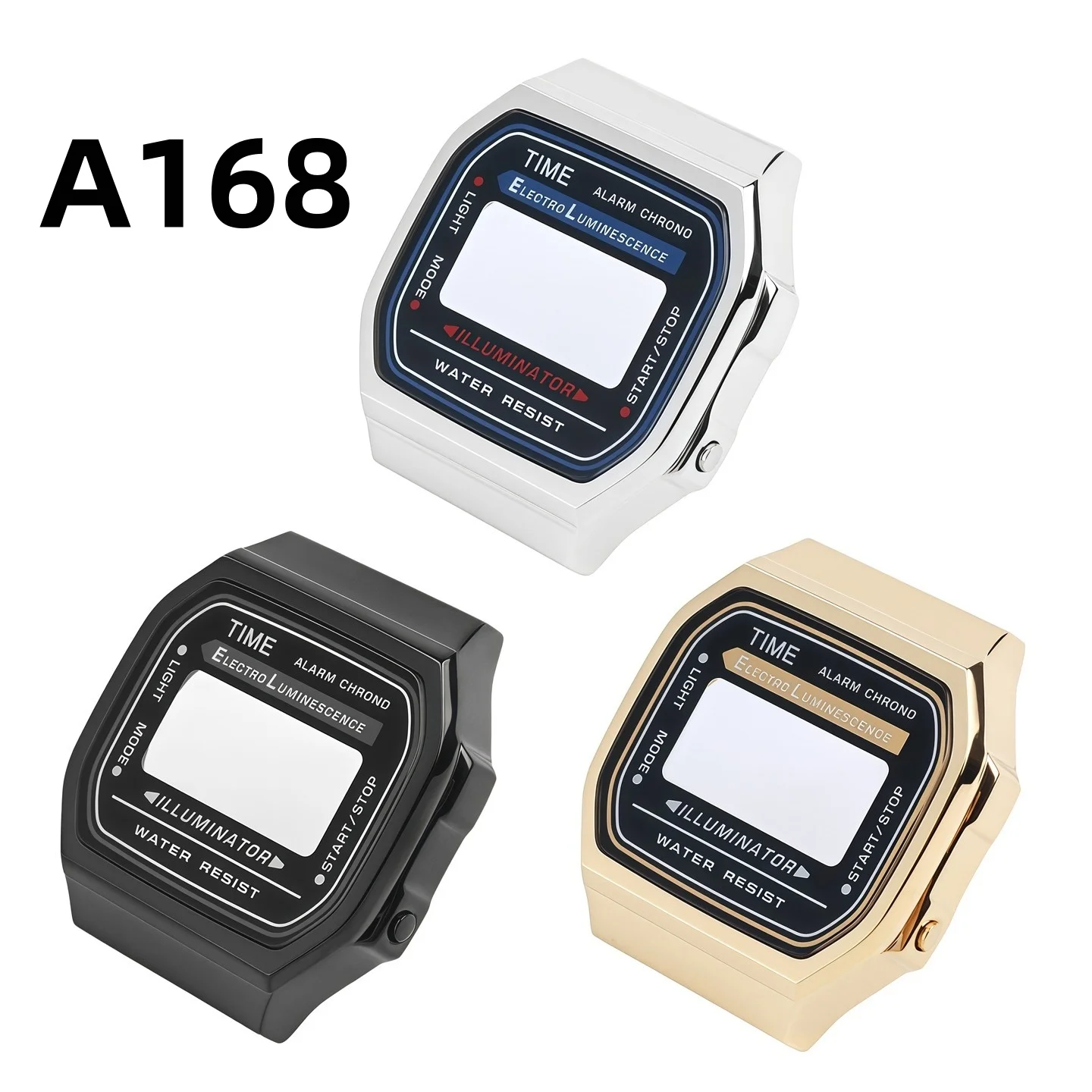 

Metal Watch Case with Glass Mod Kit for Casio A168 A168W A168WGG-1B A164WA-1 A168WEM-1 Stainless Steel Case Bezel Watch Shell