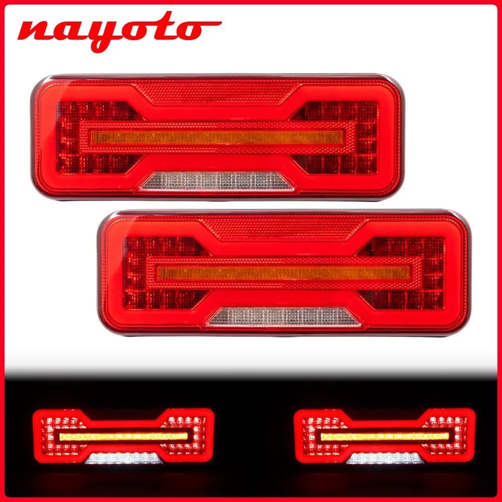 

2Pcs 12V 24V LED Light for Car Rear Tail Light Turn Signal Brake Reverse Flowing Lamp Waterproof Trailer Truck Tractor Reflector