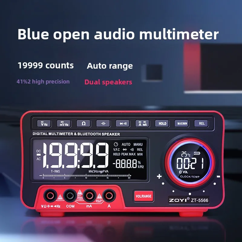 ZOYI ZT-5566 Professional Digital Bench Multimeter 19999 Counts Transistor Tester Auto Range Voltmeter Multifunction Calibrator