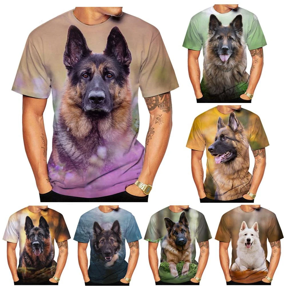 New Fashion Shepherd Dog 3d Printed T-shirt Men's and Women's Casual Short Sleeve T-shirt