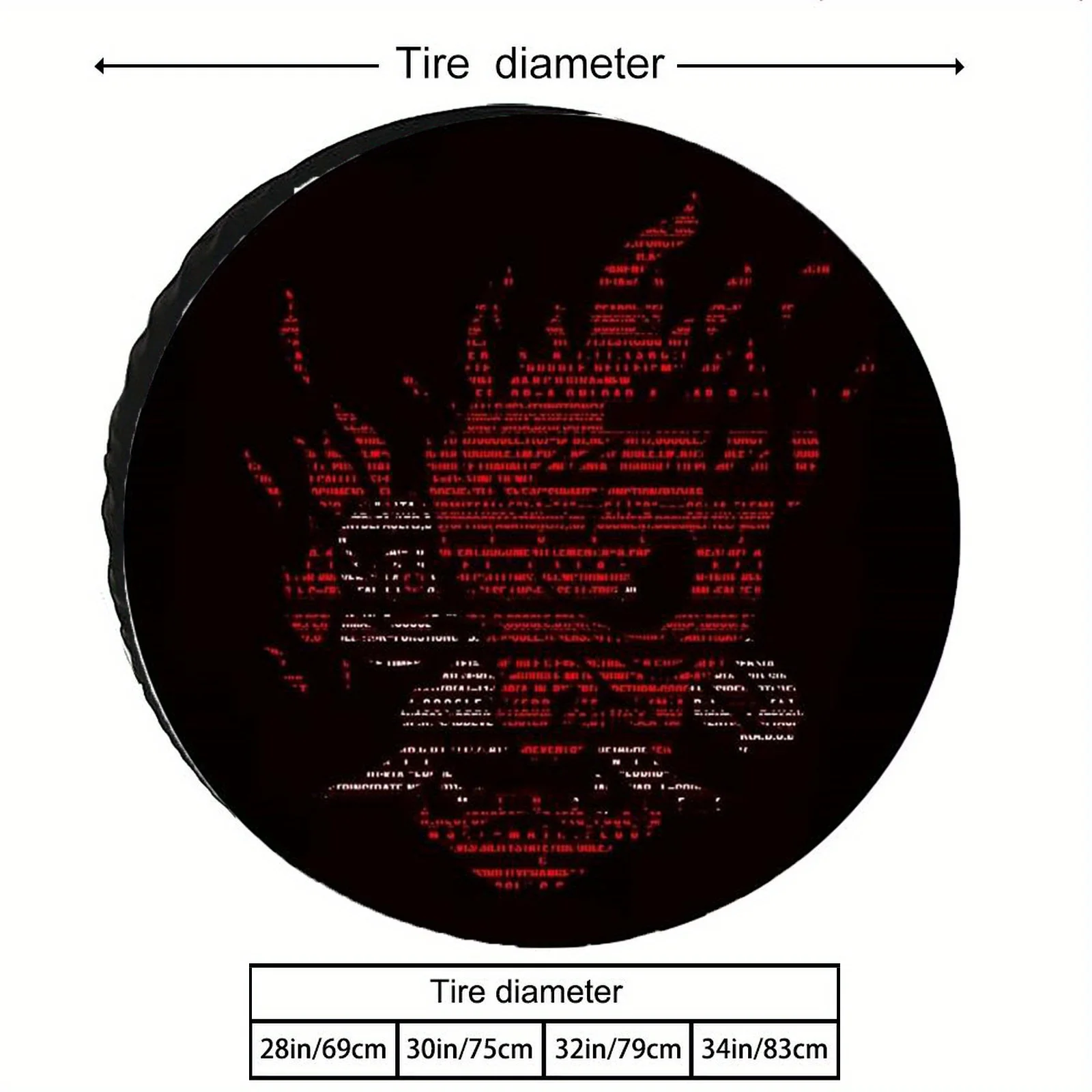 Code Spare Tire Cover: A Fusion Of Technology And Sci-Fi, Featuring A Mysterious Code-Generated Design For Eye-Catching Style