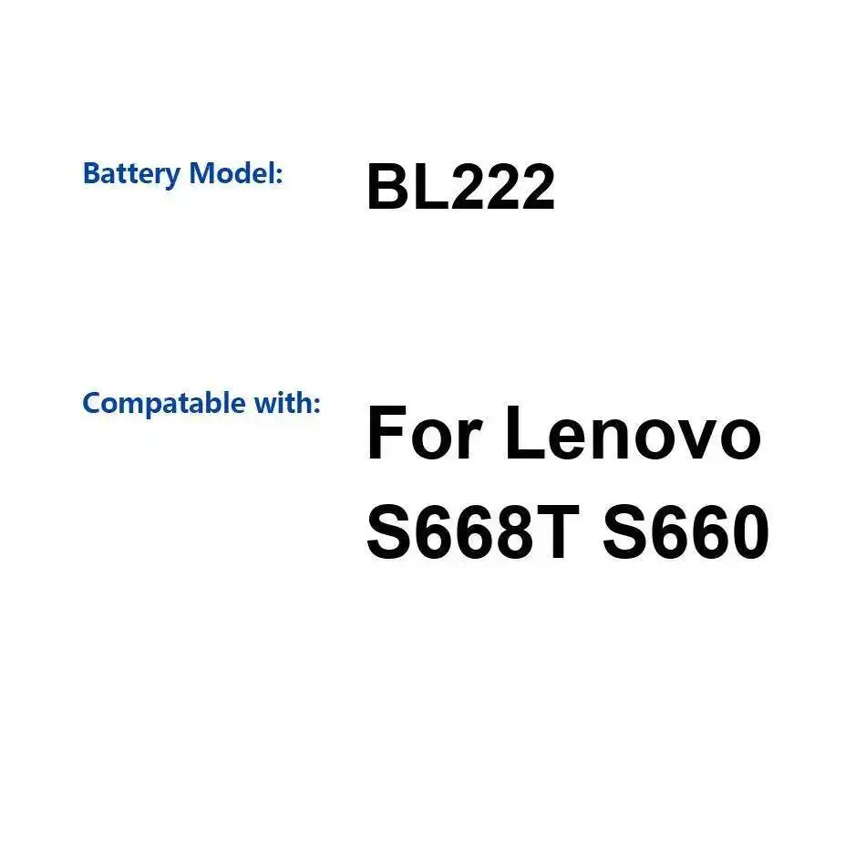 

Для Lenovo S668T S660 BL222 Высокопроизводительный аккумулятор мобильного телефона емкостью 3000 мАч