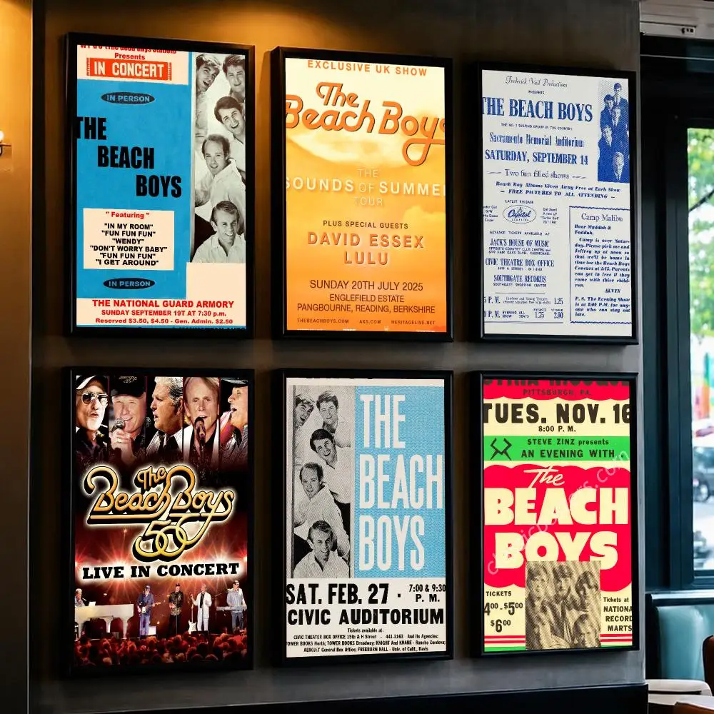 band T-The Beach Boys-S Poster Minimalist Wall Sticker for Cafe Office Bar Home Decor and Gift