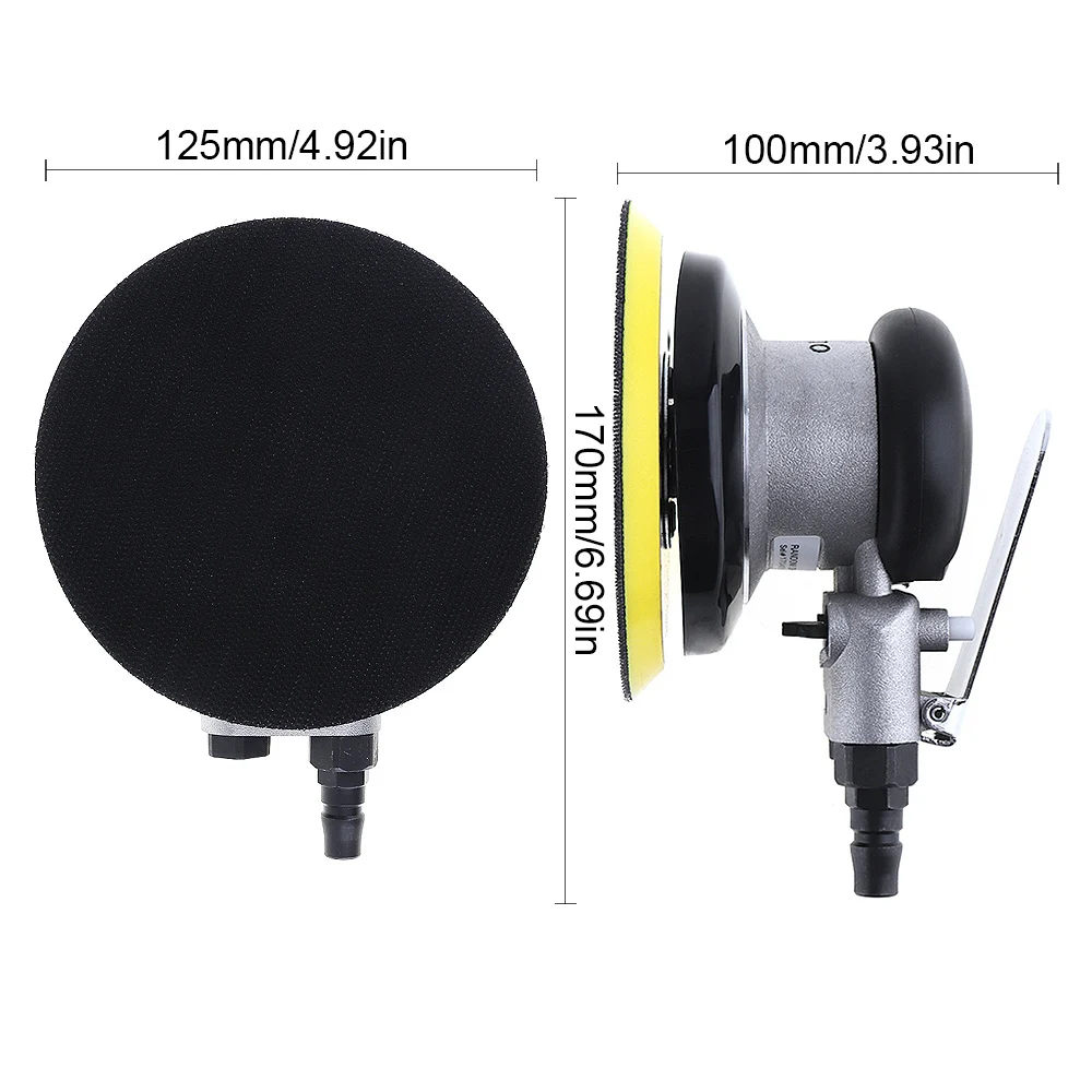 5 Inch Pneumatic Grinder Random Orbital Pneumatic Sander Circular Air Polished Grinder Vacuum Eccentric Polishing Machine Tools