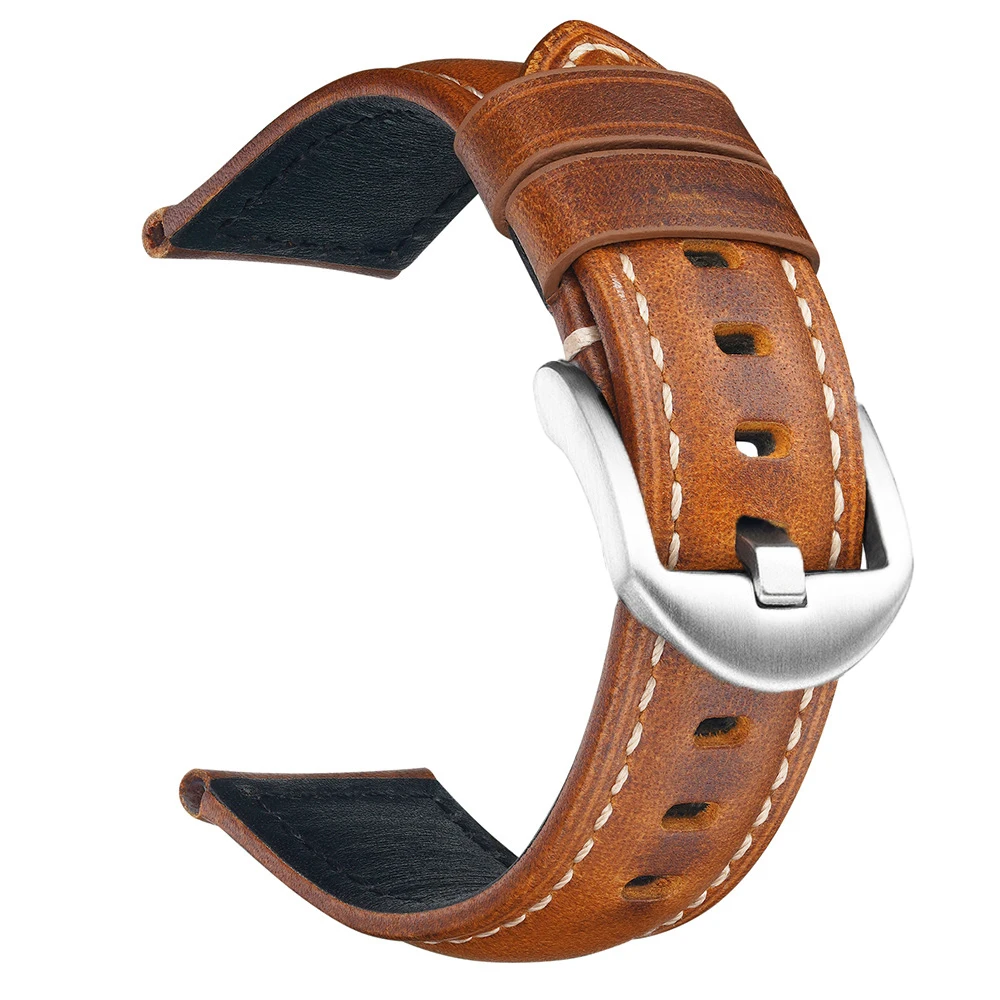 男性と女性のためのソフトクイックリリースストラップ,時計ブレスレットアクセサリー,ブラックバックル,シルバーバックル,20mm, 22mm