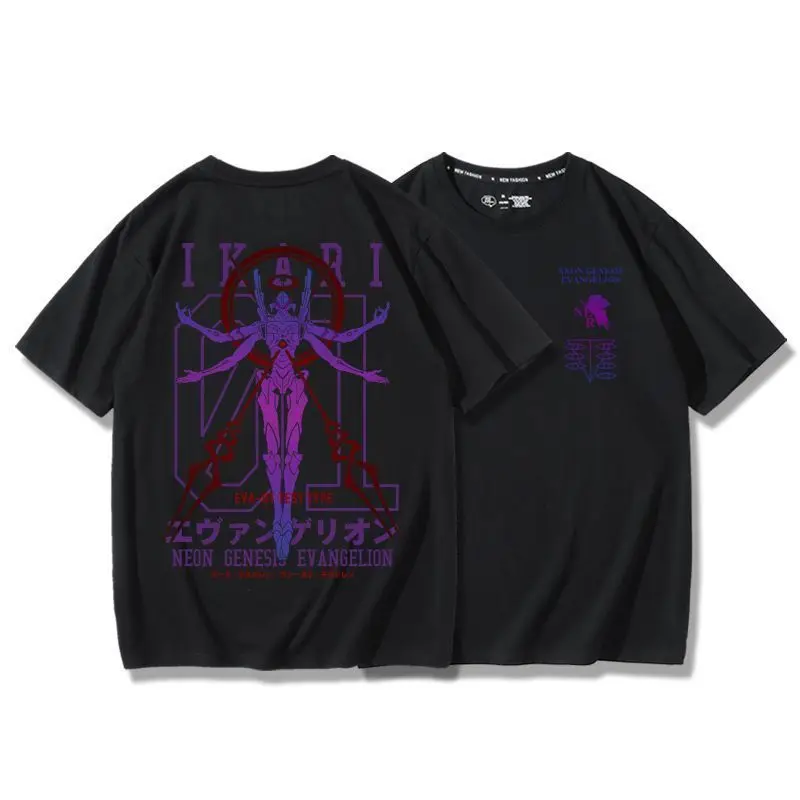 Neon Genesis Evangelion No. 1 machine cartoon animation peripheral men and women new summer loose print short-sleeved T-shirt