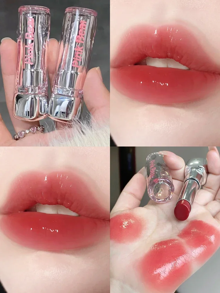 

Pinkbear Solid Lip Gloss Essence Lipstick Moisturize Lip Glaze Mirror Matte Lipstick Long Lasting Makeup Cosmetics K-Beauty