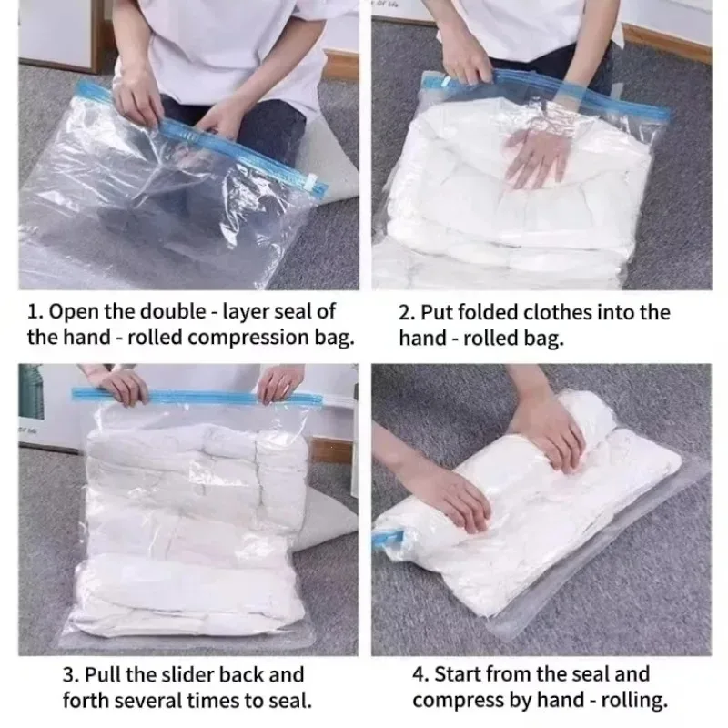 حقيبة ضغط للسفر ملفوفة يدويًا وقابلة لإعادة الاستخدام لتخزين الملابس ومناسبة للأمتعة والملابس الرحلات البحرية الأساسية