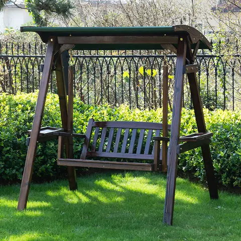 Solid Wood Leisure Patio Swings Yard Courtyard Rural Home Anti Corrosion Double Rocking Chair Terrace Sillas Outdoor Furniture