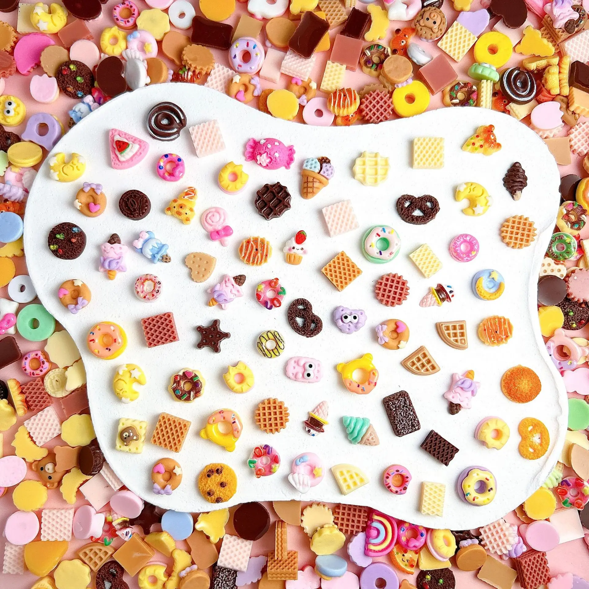 20Pcs Aksesoris Kuku Resin 3D  - Chocolate Snack ulasan dan harga
