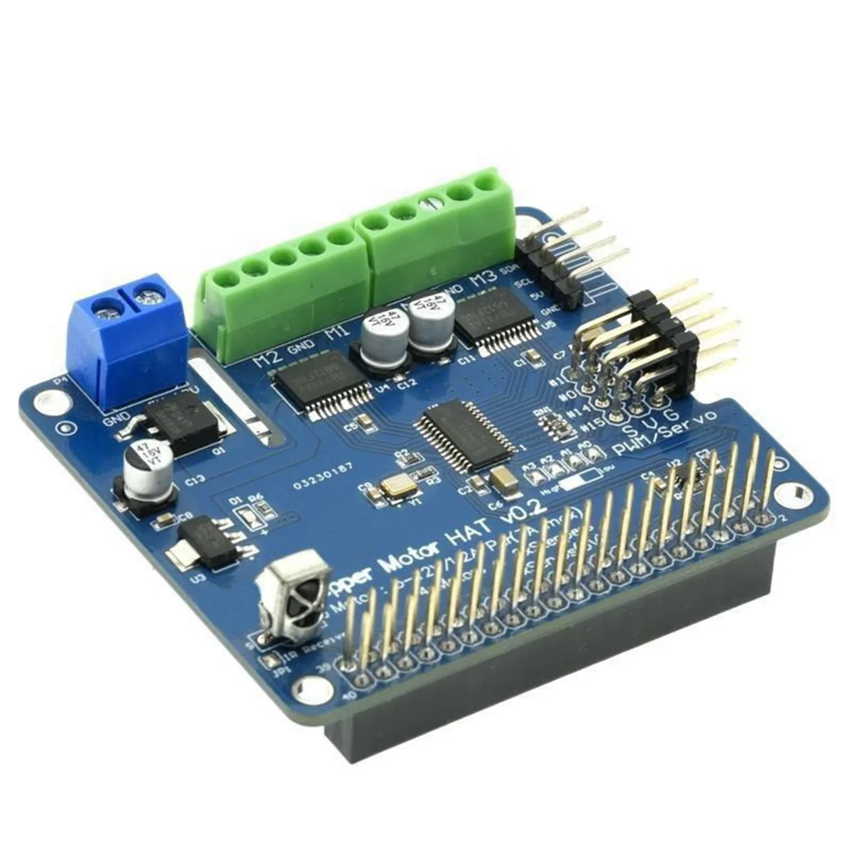 AT87-Stepper Motor HAT V0.2+Robot Expansion Board Stepper/Motor/Servo for Raspberry Pi 3B/3B+