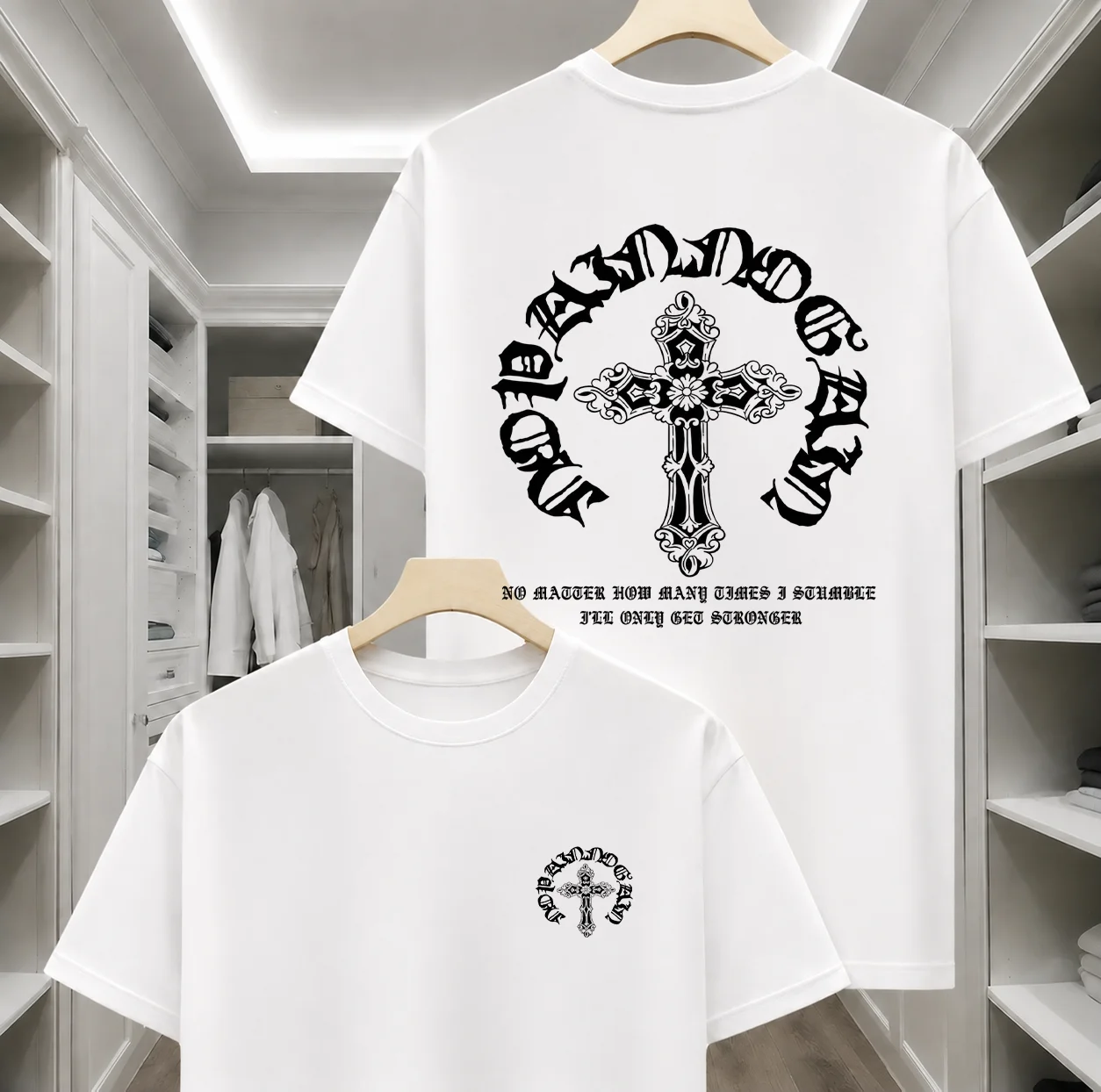 Men's Gothic Streetwear T-Shirt Ornate Cross & Circle Script Graphic Print Crew Neck Short Sleeve Polyester Tops S-XXXL