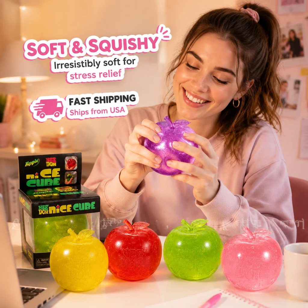 New Arrival NeeDoh Apple Maltose Squishy Stress Relief Toys Slow Rebound Anxiety Relief Decompression Novelty Stress Ball