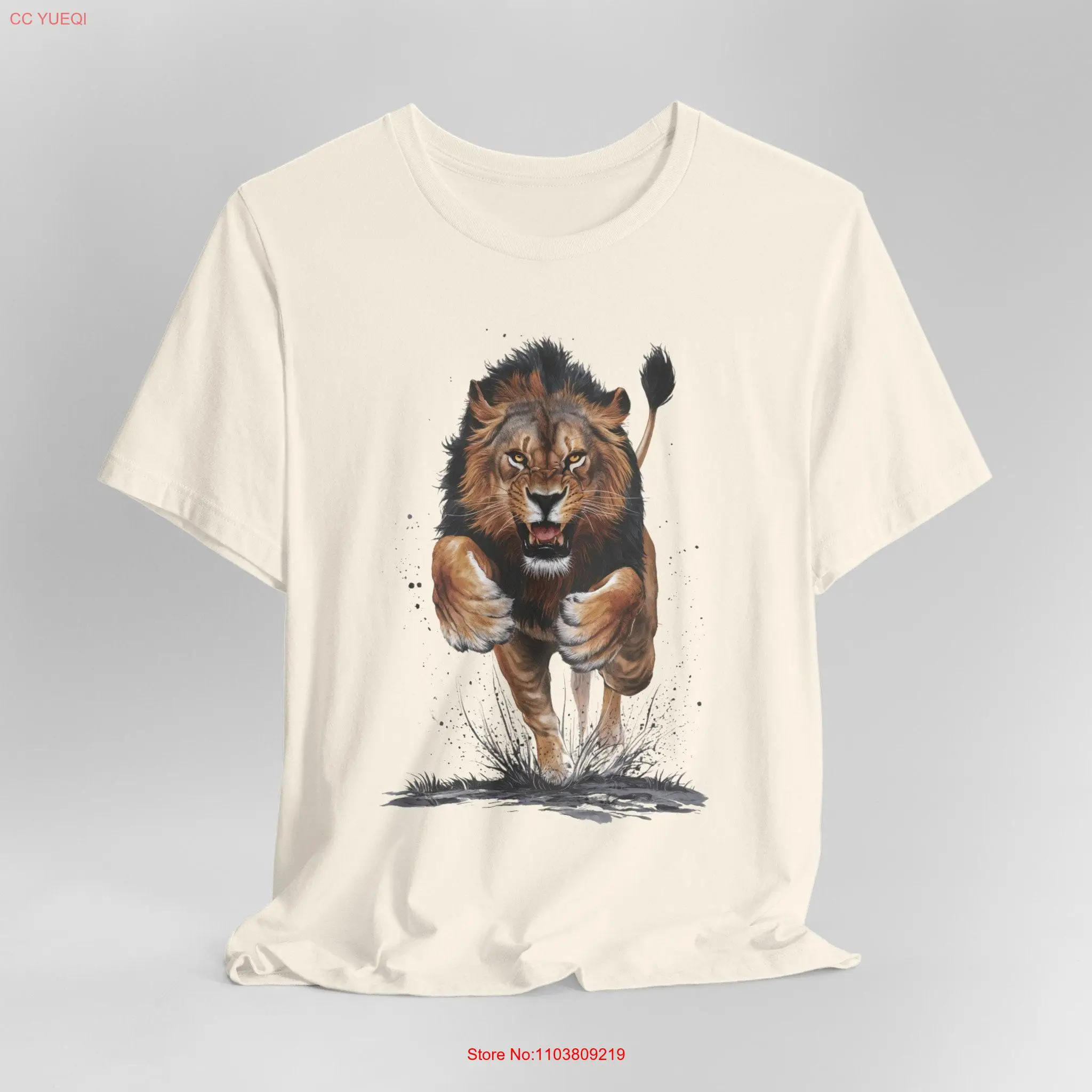 Футболка Fierce Lion Roaring King of the Jungle с длинными или короткими рукавами Футболка Fierce Lion Roaring King of the Jungle с длинными или короткими рукавами