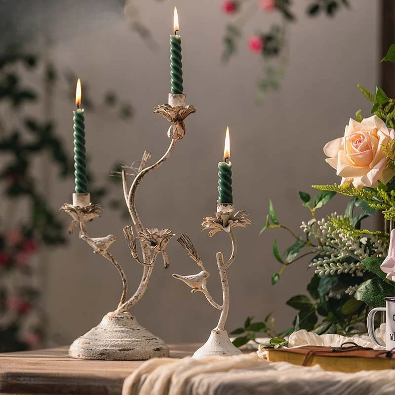 

Restaurant romantic candlelight dinner candle holder, Halloween decoration ornament, retro old wrought iron candle holder