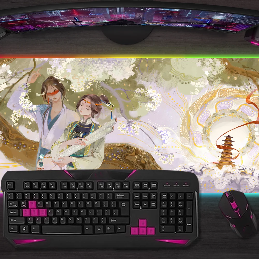 

Коврик для мыши Infinity N-Nikki в старинном стиле, игровой коврик для мыши с LED-подсветкой, настольный коврик с микро-USB и RGB-подсветкой, резиновый коврик для рабочего стола XXL