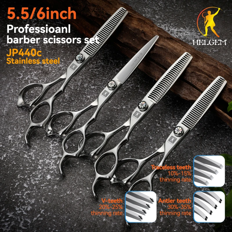 

Helgem Профессиональные 5,5/6 дюймов JP440c Парикмахерские ножницы Набор ножниц для стрижки волос для парикмахера