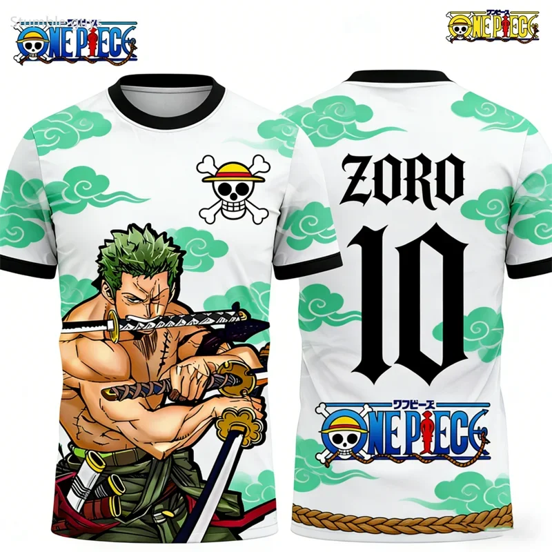 Kids Boys One Piece T-Shirt Mihawk Dracule Jersey Summer Casual Boys Clothes Girls Short Sleeve Men Sports Tops