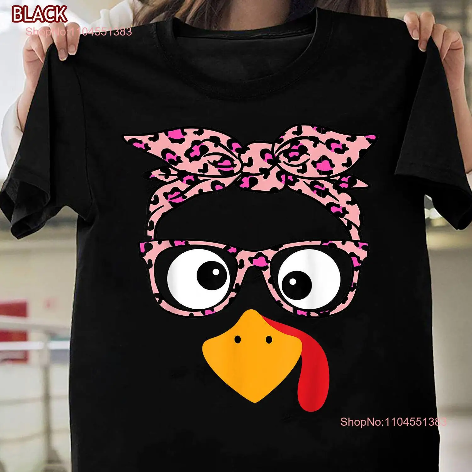 

Turkey Face Leopard Glasses Tee, Thanksgiving Autumn Fall Shirt Turkey Day