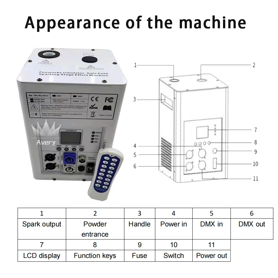 Dmxリモート付きコールドスパークマシン、花火噴水、ティパウダー、sparkularマシン、ウェディングパーティー、dj、パーティー、600w、1-12pcs