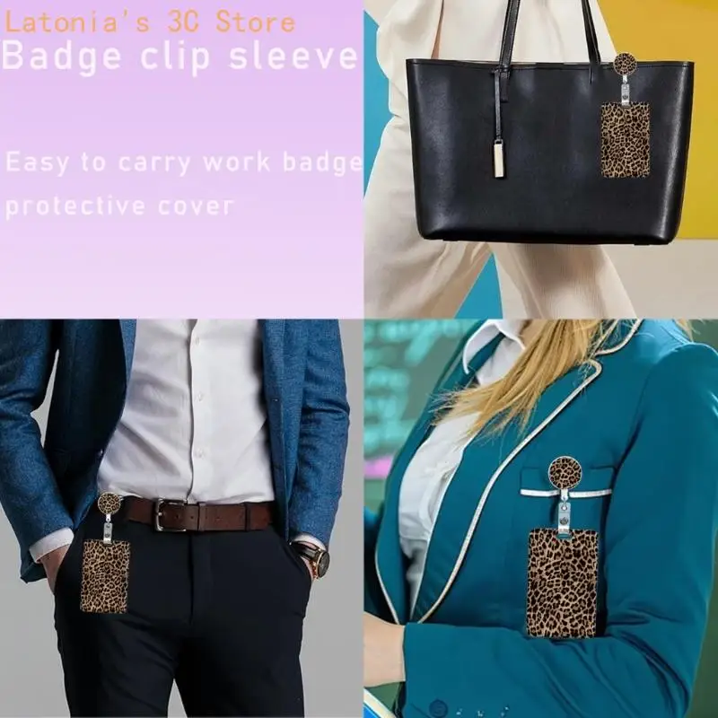 Lanyard with Waterproof ABS Card Cover Retractable Badge Holder for Employees X3UB