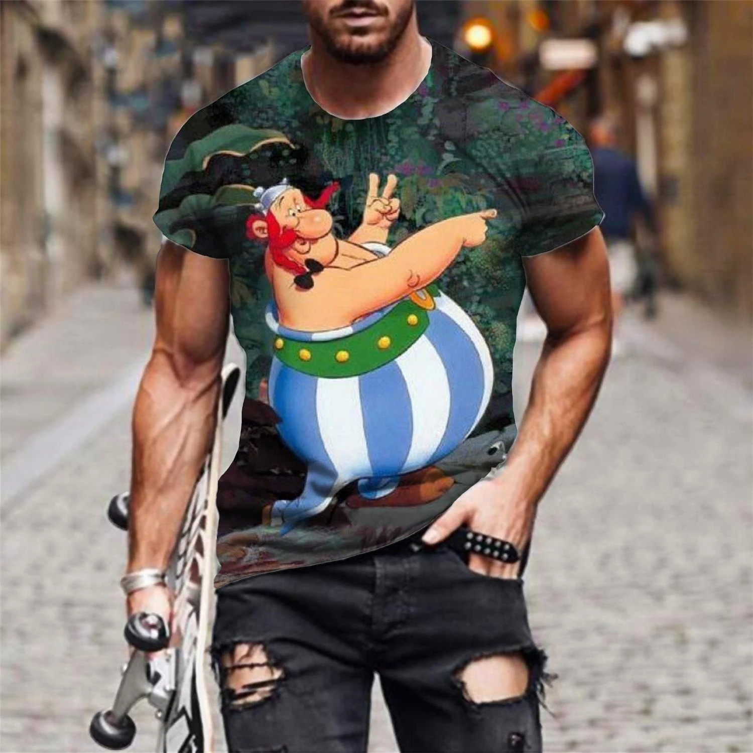 Anime Cartoon T-Shirts Asterix And Obelix 3D Print Streetwear Men Women Fashion Short Sleeve T Shirt Kids Tees Tops Man Clothing