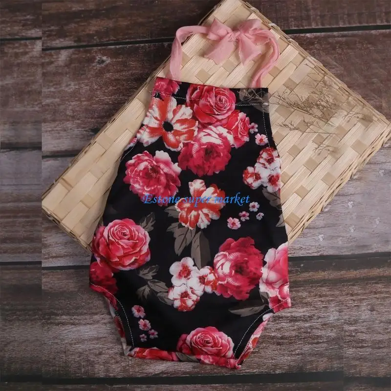

090B Baby Photography Props Printed Romper Clothes Outfits Bodysuit Jumpsuit Pajama Costume for Infant Boys Girls Photo