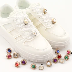 New Rhinestone pearl Shoelaces Clips Decoration Shoe Charms Decorative Shoe Clips Gem Accessories for Sneakers Casual Shoes 1PCS