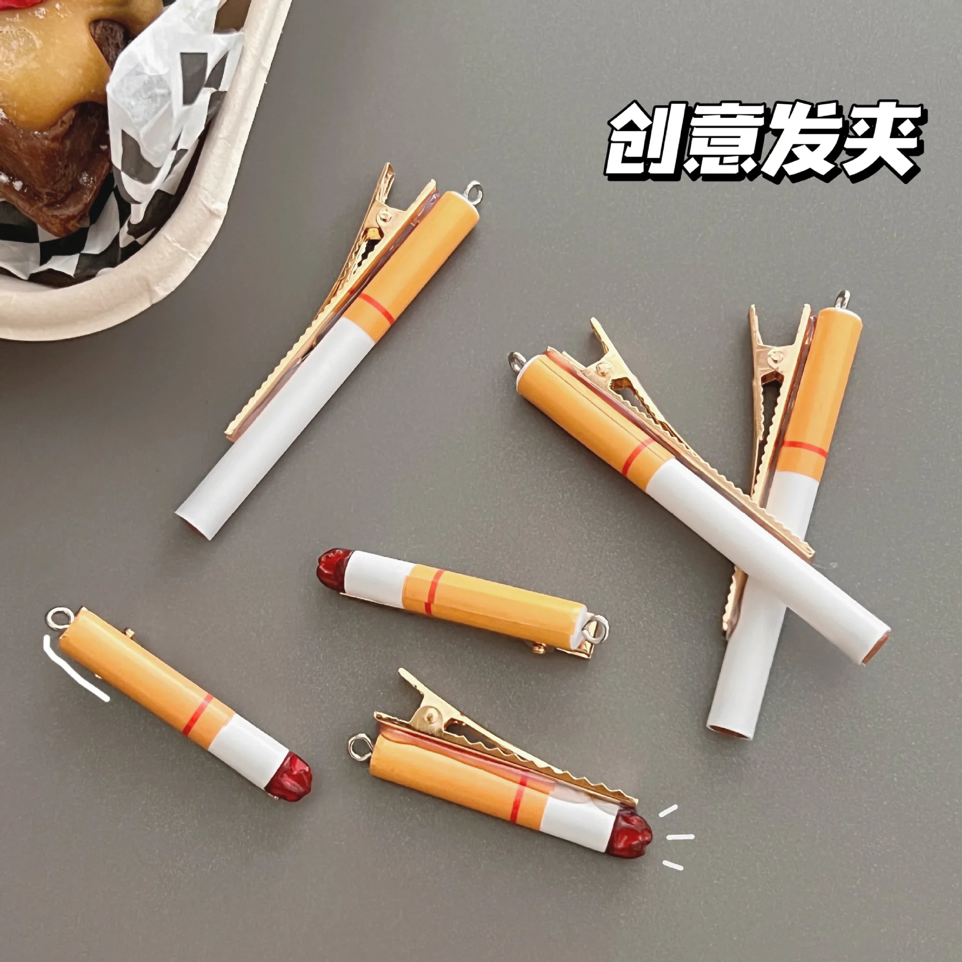 Funny Cigarette Hairpin For Women Girl Creative Fashion Smoke Hair Clips Individuality Punk Hair Accessories Party Gift