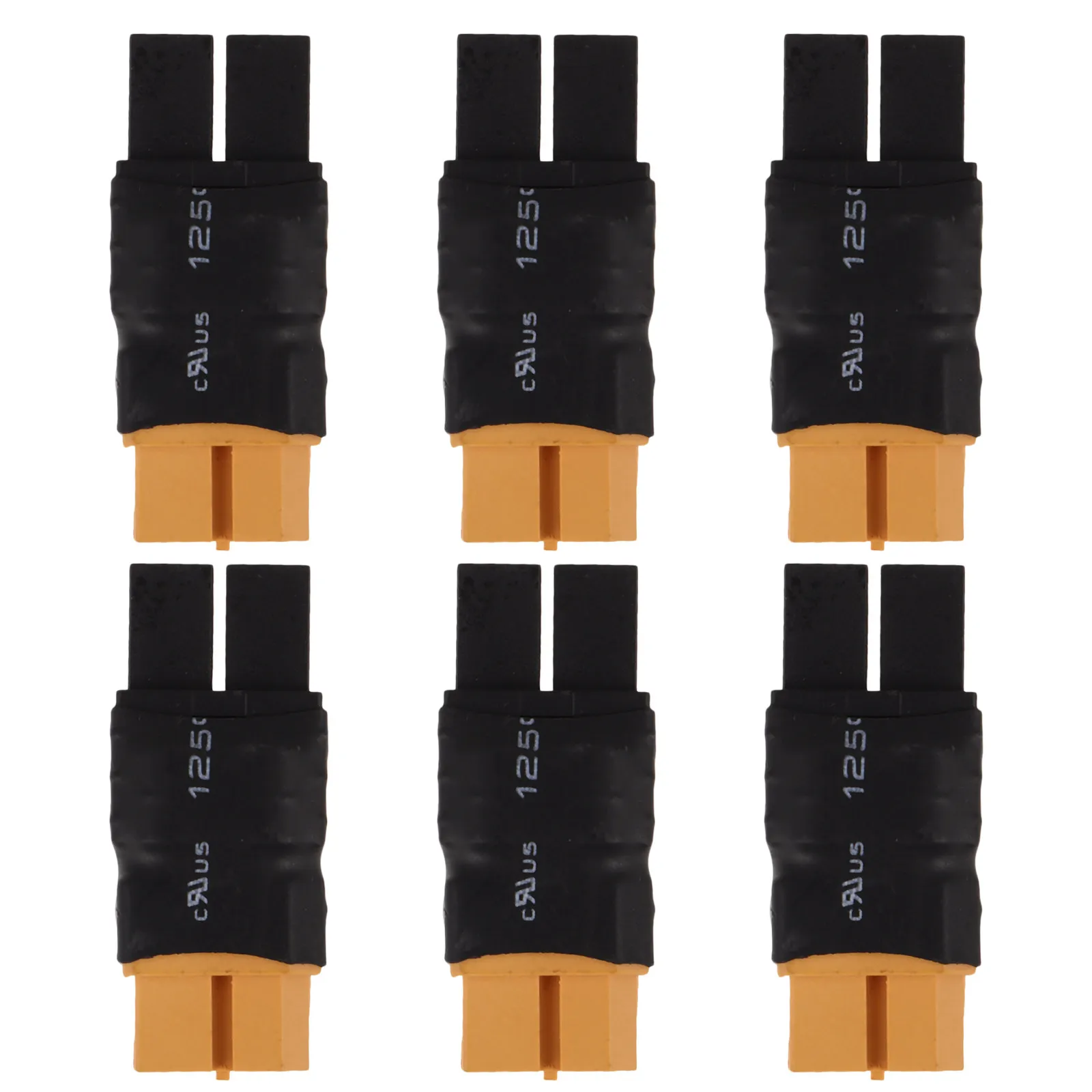 

Комплект из 6 шт. пластиковых разъемов-адаптеров T-типа (штекер-гнездо) для LiPo аккумуляторов, авиамоделей, автомобилей, лодок и проектов по электропитанию