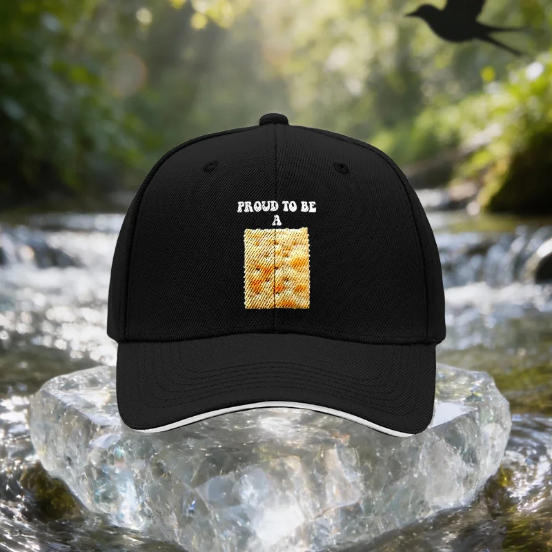 1pcs Hand-Painted Square Pie Pattern Baseball Cap Suitable for Travel, Parties, Birthdays, Lightweight Adjustable Unisex Hat wit