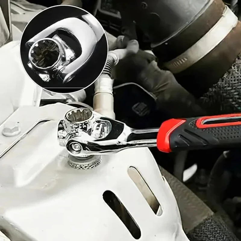 

Универсальный торцевой ключ с трещоткой 52 в 1, универсальный гаечный ключ с вращением на 360 градусов, ручные шлицевые болты, рукав, универсальный инструмент