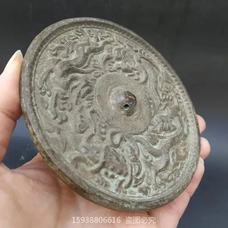Antique Collection of Four Great Divine Beasts, Bronze Mirror Crafts and Ornaments
