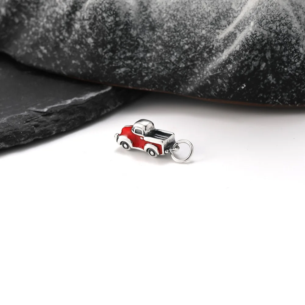 S925 Vintage Silver Rabbit Locket Red Car Coffee Tag Bow Heart Charms Pendants Fit Bracelet Necklace Women DIY