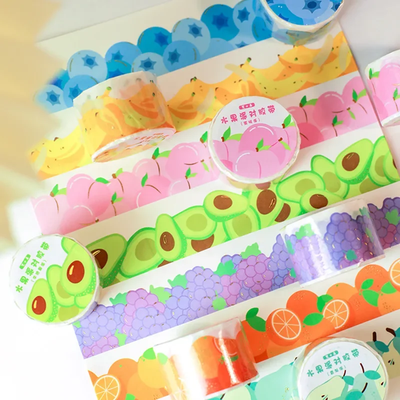 1 рулон ленты в форме фруктов из золотой фольги для украшения сцены страниц журнала DIY планировщики поставки материалов для рукоделия