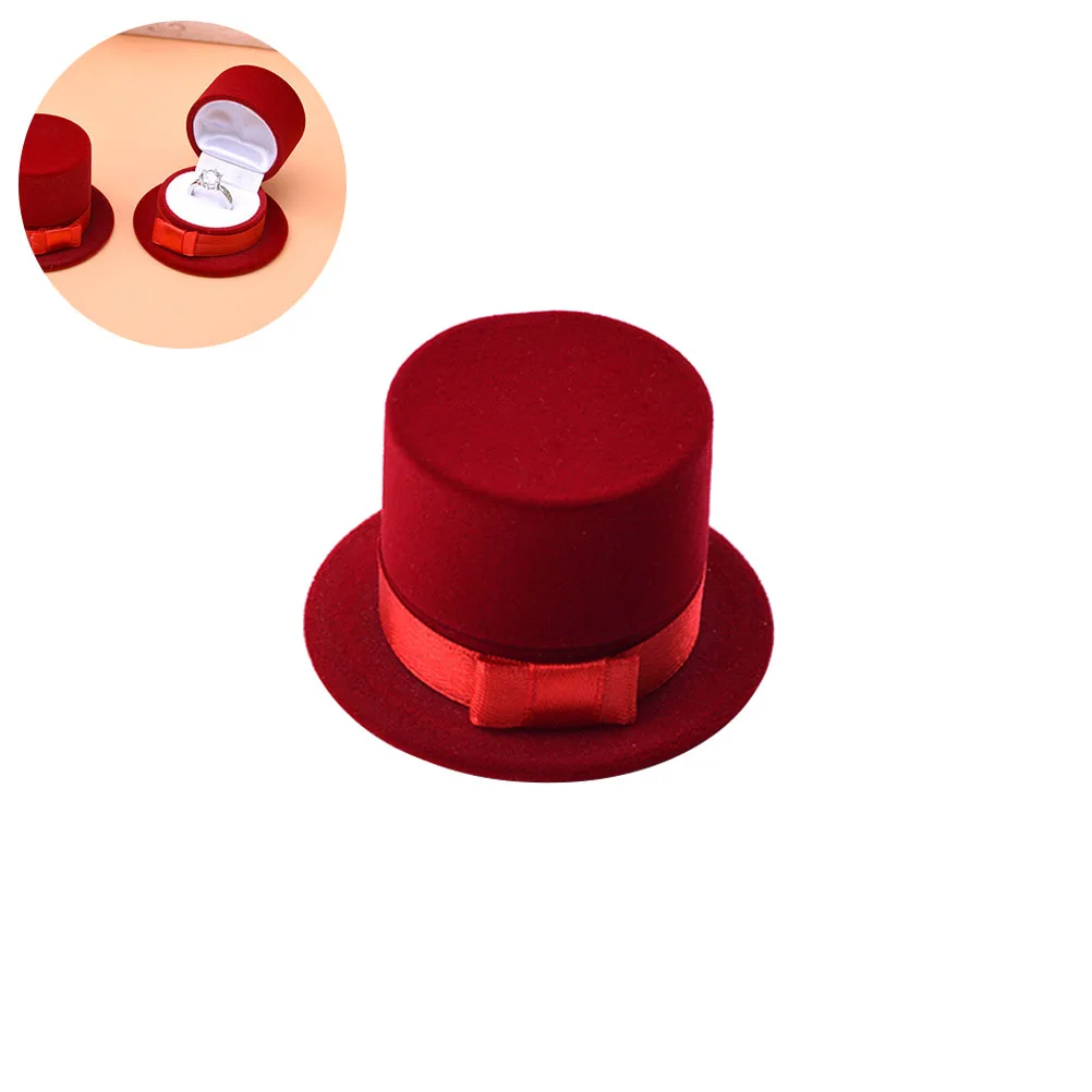

Engagement Christmas Ornament Hat Ring Box Black Jewelry Storage Case Gift Hat Ring Case Engagement Christmas Ornament