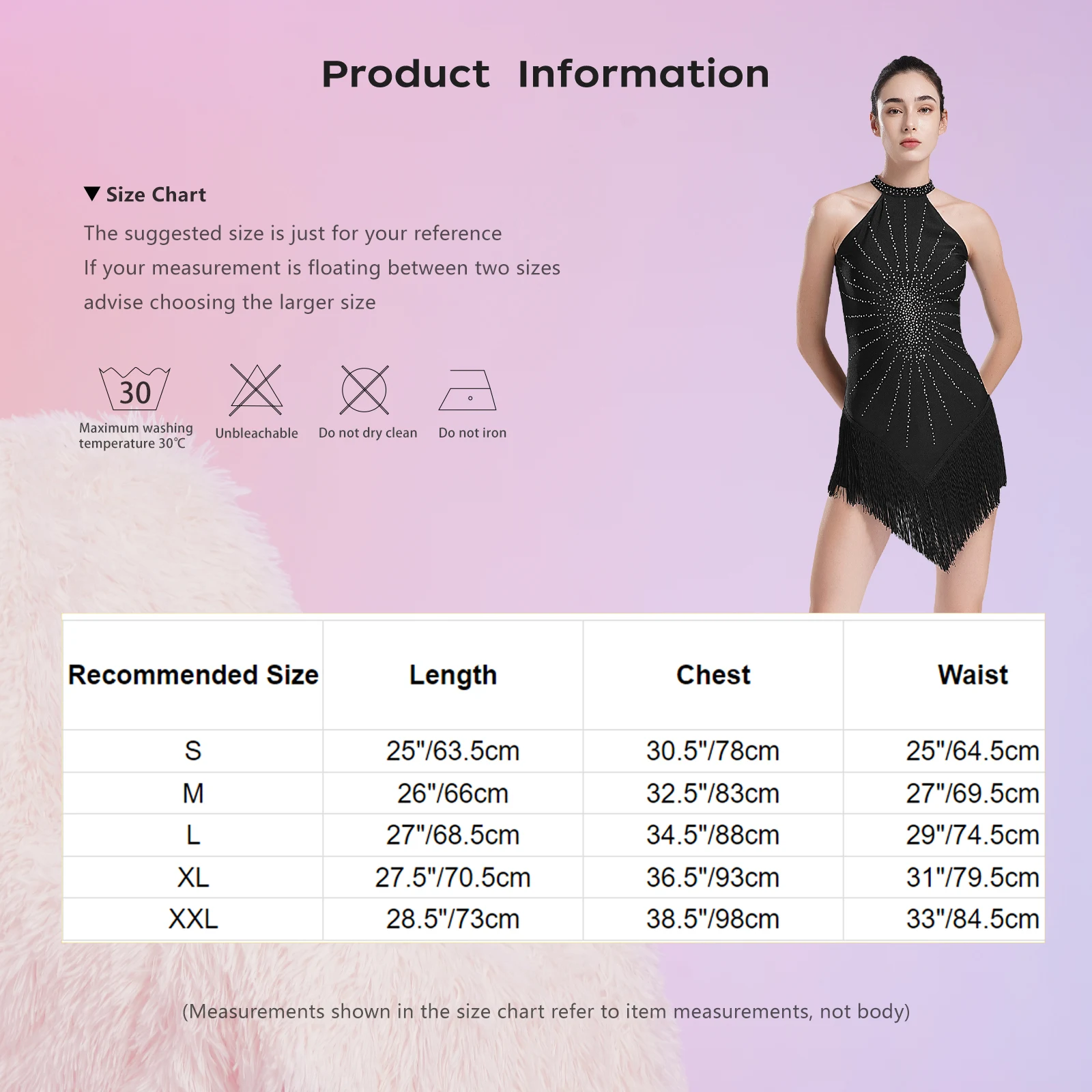 Adult Latin Chacha Tango Dance Costume Ladies Halter Keyhole Back Tassel Dress Lyrical Dancewear for Ballroom Party