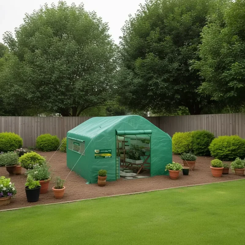 Garden Greenhouse for D0100HA8T3G PVC Aluminum Frame Waterproof Outdoor Plant Growing Tent Garden Shelter