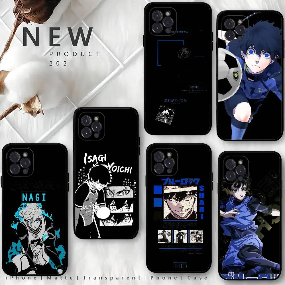 

Cool B-Blue L-Lock Anime Black Silicone TPU Phone Case For Iphone 11 12 13 14 15 16 17 Pro Max Plus
