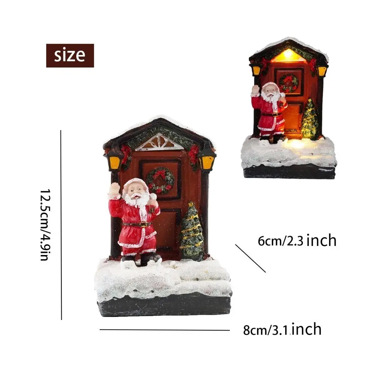 Lighted up Christmas Village House Xmas Ornament for Party Supply Livingroom